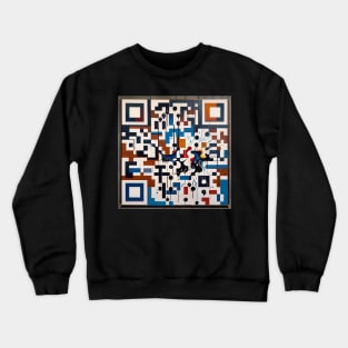 RickRoll QR Code Abstract Painting Crewneck Sweatshirt